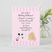 Welpenhund und Herz Einladung zum Geburtstag für M (Stehend Vorderseite)