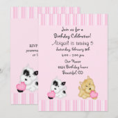 Welpenhund und Herz Einladung zum Geburtstag für M (Vorne/Hinten)