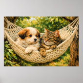 Welpenhund und Kätzchen, Poster (Vorne)
