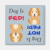 Welpenhund wird Gefüttert/nicht Gefüttert Magnet (Vorne)