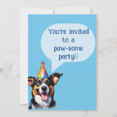 Welpenhund zum Geburtstag Einladung (Rückseite)