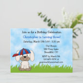 Welpenhund zum Geburtstag Einladung für Jungen (Stehend Vorderseite)