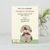 Welpenhund zum Geburtstag Einladung für Jungen (Stehend Vorderseite)
