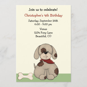 Welpenhund zum Geburtstag Einladung für Jungen