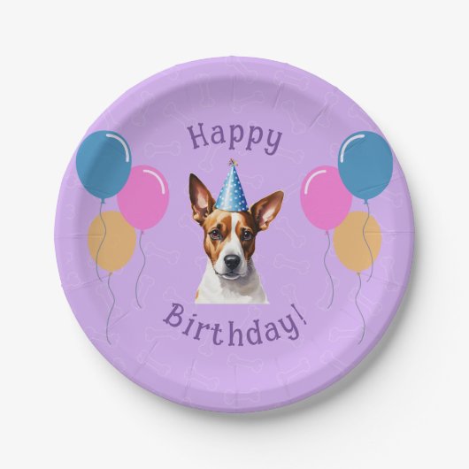 Welpenhund zum Geburtstag Pappteller (Vorderseite)