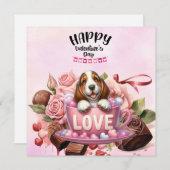 Welpenhund zum Valentinstag Feiertagskarte (Vorne/Hinten)