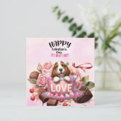Welpenhund zum Valentinstag Feiertagskarte (Stehend Vorderseite)