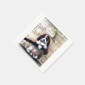 Welpenhund zum Verkauf niedliche Vintage Abbildung Serviette (Ecke)