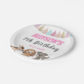 Welpenkartoon zum Thema Kind Geburtstagsparty Pappteller (Schrägansicht)