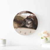 Welpenkatze Große Wanduhr (Zuhause)