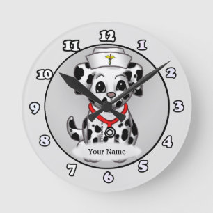 Welpenkrankenschwester runde wanduhr