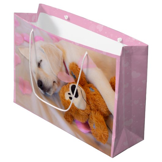 Welpenkuddles 02 große geschenktüte (Vorderseite Schrägansicht)