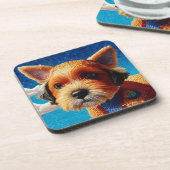 Welpenkunst Getränkeuntersetzer (Linke Seite)