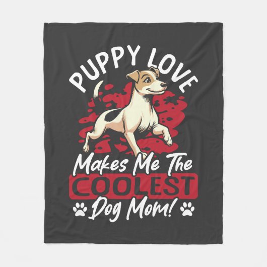 Welpenliebe die coolste Hundemutter! Meine Mutter Fleecedecke (Vorderseite)