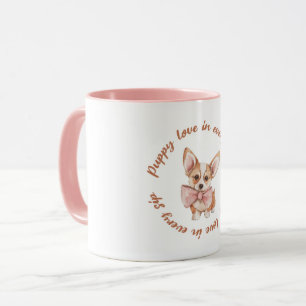 Welpenliebe in jedem Schluck   Süße Hundeliebhaber Tasse