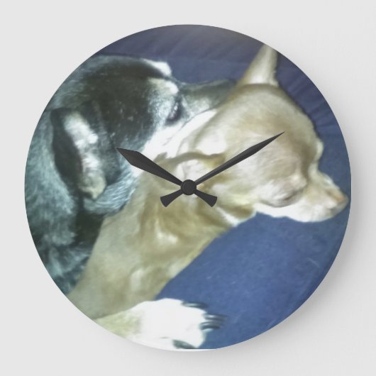 Welpenliebe-Wanduhr Große Wanduhr (Vorderseite)