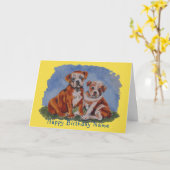 Welpenmalerei zum Geburtstag Karte (Gelbe Blume)