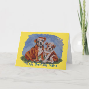 Welpenmalerei zum Geburtstag Karte