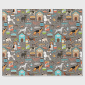 Welpenmuster Geschenkpapier (Flach)