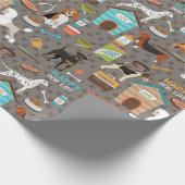 Welpenmuster Geschenkpapier (Ecke)