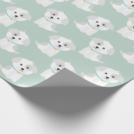 Welpenmuster Geschenkpapier (Ecke)