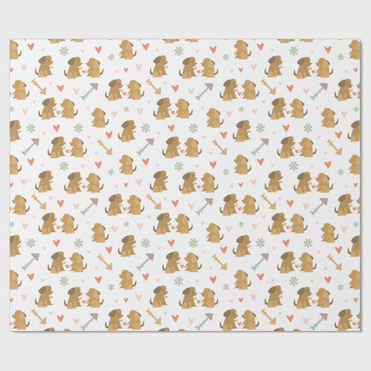 Welpenmuster Geschenkpapier (Flach)