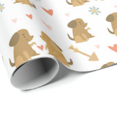 Welpenmuster Geschenkpapier (Rolleneckpunkt)