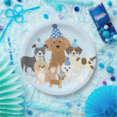 Welpenparty blaue Pappteller für Kindergeburtstag (Party)