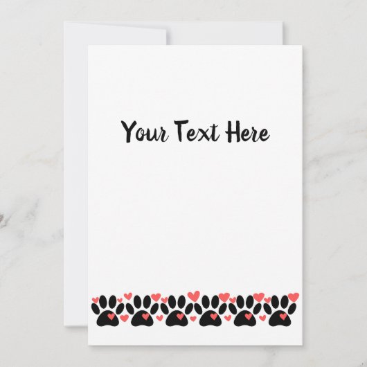 Welpenpfähle und roter Herzschlag Einladung (Vorderseite)