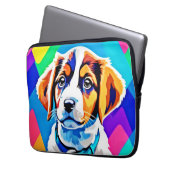 Welpenportrait: farbenfrohe Junge Laptopschutzhülle (Vorderseite Links)