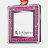 Welpen's 1. Weihnachtsfest Foto Ornament Aus Metall (Links)