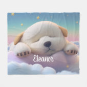 Welpenschlafen auf einer Wolke Fleecedecke (Vorderseite (Horizontal))