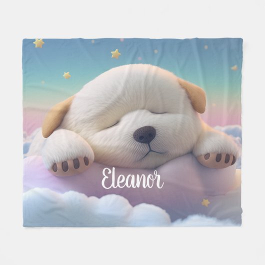Welpenschlafen auf einer Wolke Fleecedecke (Vorderseite (Horizontal))