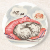 Welpenschlafen Sandstein Untersetzer (Vorne)