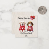 Welpenvalentiner Tageskarten Mitteilungskarte (Vorderseite/Rückseite Beispiel)