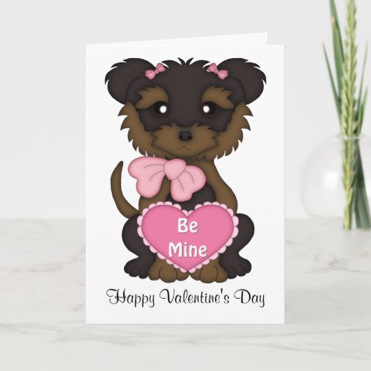 Welpenvalentinstag Feiertagskarte (Vorderseite)