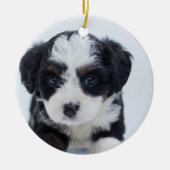Welpenweihnacht Keramik Ornament (Vorne)