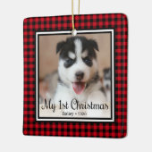 Welpenweihnachtsfest Keramikornament (Links)