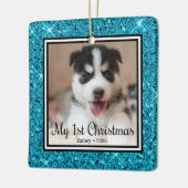 Welpenweihnachtsfest Keramikornament (Links)