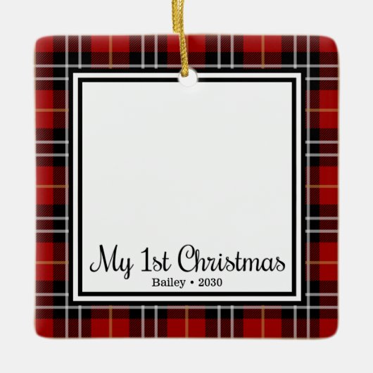 Welpenweihnachtsfest Keramikornament (Vorderseite)