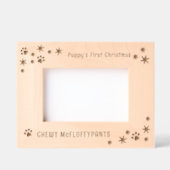 Welpenweihnachtsfest mit Namen Geätzte Rahmen (Vorderseite)