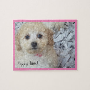 Welpenzeit in rosa puzzle