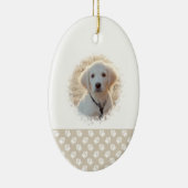 Welpe's 1. Weihnachts Custom Pet Foto Template Keramik Ornament (Rechts)