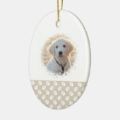 Welpe's 1. Weihnachts Custom Pet Foto Template Keramik Ornament (Links)