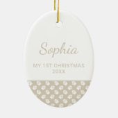 Welpe's 1. Weihnachts Custom Pet Foto Template Keramik Ornament (Hinten)