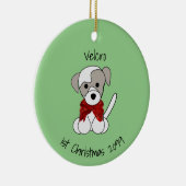 Welpe's 1. Weihnachtsrunde Upload Keramik Ornament (Rechts)