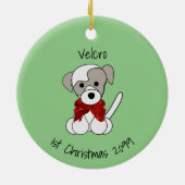 Welpe's 1. Weihnachtsrunde Upload Keramik Ornament (Hinten)