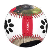 Welpe's erste Weihnachts-Hund Paw Foto Collage Baseball (Rückseite)