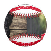 Welpe's erste Weihnachts-Hund Paw Foto Collage Baseball (Vorderseite)