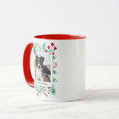 Welpe's First Christmas 2 Foto Wasserfarbe Foliage Tasse (Vorderseite Links)